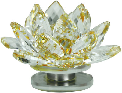 

Varanasi Enterprises Crytal Lotus In yellow Shade Decorative Showpiece - 6 cm(Crystal, Multicolor)
