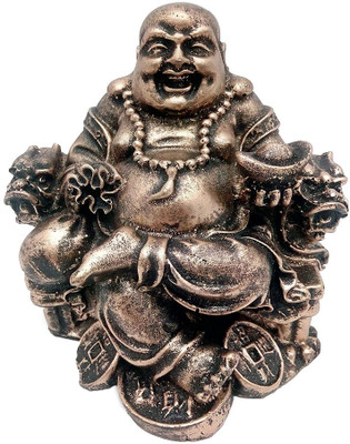 

Art N Hub Antique Look Feng Shui Laughing Buddha Handicraft Idol Lord Gautam Buddha Statue Decorative Spiritual Vastu Showpiece Figurine - Religious Gift item & Murti for Mandir / Temple / Home Decor / Office Decorative Showpiece - 12 cm(Earthenware, Gold