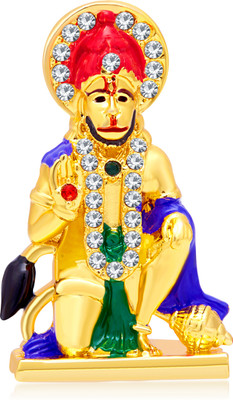 

Kulin Lord Hanuman | Bajrangbali Idol For Car Dashboard | Home Decor | Gifting Decorative Showpiece - 4 cm(Gold Plated, Gold)