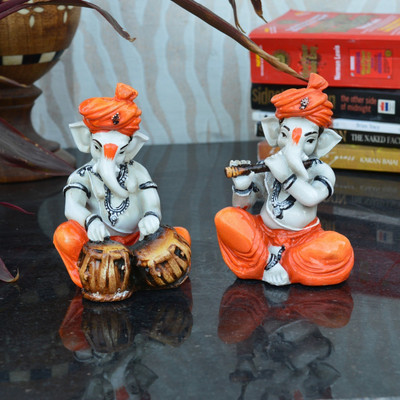 78% OFF on eCraftIndia Set of 2 Ganesha Playing Tabla and Flute Decorative Showpiece - 7.62 cm(Brass, Orange, Brown) 78% OFF on eCraftIndia Set of 2 Ganesha Playing Tabla and Flute Decorative Showpiece - 7.62 cm(Brass, Orange, Brown)