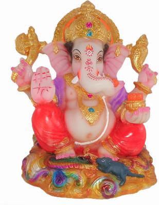 

TG Shoppers Synthetic Marble Sitting Ganesha Decorative Showpiece - 16 cm(Polyresin, Multicolor)