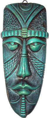 

Hand Artz Terracotta Handmade Wall Hanging Egyptian Mask Decorative Showpiece - 15 cm(Terracotta, Green)