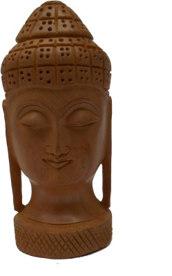 Handicraft WOODEN MADE HAND CRAFTED BUDDHA HEAD Decorative Showpiece  -  13 cm(Wood, Brown)