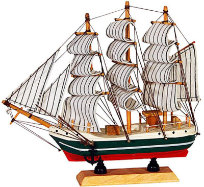 

JaipurCrafts Decorative Sailing Ship Decorative Showpiece - 16 cm(Wooden, Paper, Multicolor)