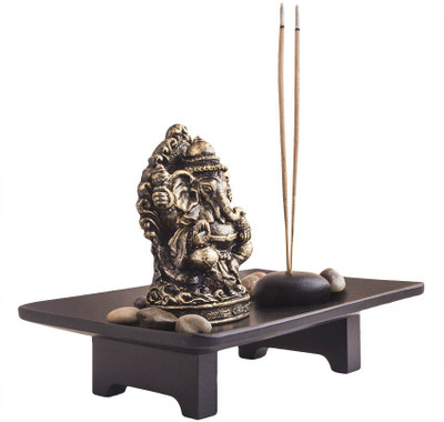 

NG Art Ventura Golden Ganesha with Rusty Finish Decorative Showpiece - 13 cm(Polyresin, Wooden, Copper, Gold)