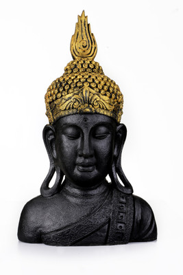 

Global Voice Black Gold Mundi Buddha Wooden base Statue Shoepiece Decorative Showpiece - 44 cm(Polyresin, Black)