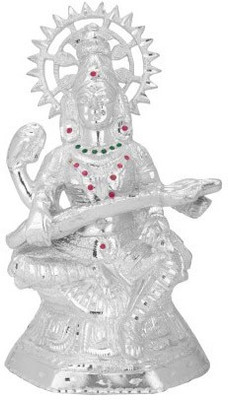

DivyaMantra Goddess Saraswati Idol Decorative Showpiece - 30 cm(Aluminium, White)
