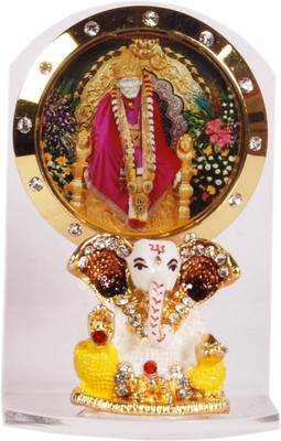 

Sigaram Ganesha & Sai Baba For Car Dashboard, Table or Ofice-Desk, Shops and Homes - K368 Decorative Showpiece - 7 cm(Acrylic, Multicolor)