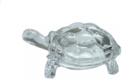 

ShubhBhakti Clear Crystal Tortoise Turtle-Energized Decorative Showpiece - 4 cm(Crystal, White)