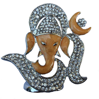 56% OFF on FURE Om Ganesha Idol Decorative Showpiece - 6 cm(Clay, Orange)