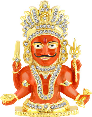 

Kulin God Shri Nakoda Bhairav | Lord Nakodaji Idol | Statue For Car Dashboard | Home Decor | Gifting Decorative Showpiece - 8.5 cm(Gold Plated, Orange)