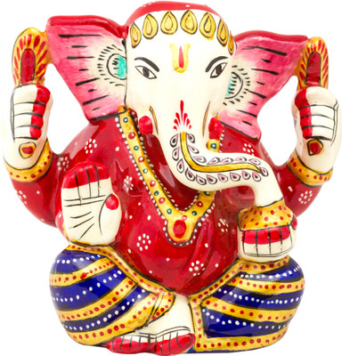Prachin Metal Times Ganesha 4 inch Decorative Showpiece - 9.5 cm(Aluminium, Multicolor) Prachin Metal Times Ganesha 4 inch Decorative Showpiece - 9.5 cm(Aluminium, Multicolor)