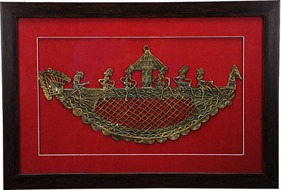 

Vidushi Dhokra Jaali Frame Decorative Showpiece - 33.7 cm(Alloy, Yellow)