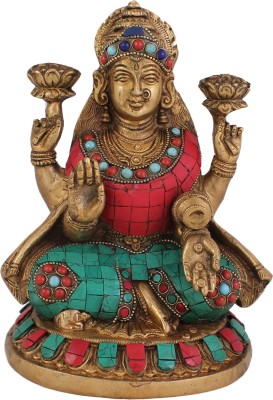 ARIHANT CRAFT Hindu Goddesses Lakshmi Idol Statue Sculpture Stone Hand Work Showpiece Decorative Showpiece  -  20.5 cm(Brass, Multicolor)