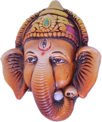 

Indigo Creativs Handcrafted Beautiful Terracotta Lord Ganesha mukut design Diwali Puja Door / Home Entrance / Wall Hanging Decoration Decorative Showpiece - 12 cm(Earthenware, Multicolor)