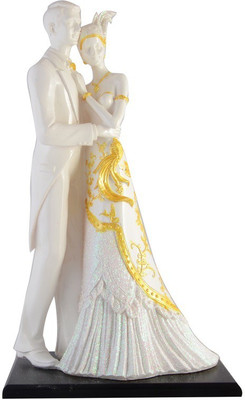 

AapnoCrafts Decorative Showpiece - 31.75 cm(Polyresin, Gold, White)
