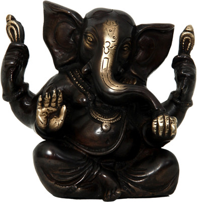 50% OFF on Aesthetic Decors Appu Ganesh W 4 Arms in Brown Gold Decorative Showpiece - 11.5 cm(Brass, Multicolor)