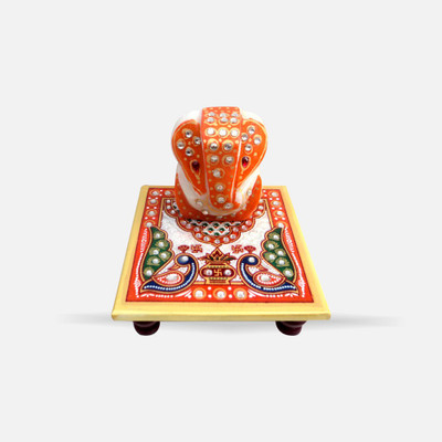 

Rangelo Rajasthan Decorative Showpiece - 10 cm(Stoneware, White)