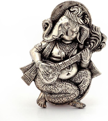 

UFC Mart Lord Ganesha Decorative Showpiece - 3 cm(Silver Plated, Silver)