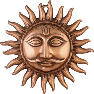 64% OFF on Soft Art Surya Bhagwan Wall Hanging. Decorative Showpiece  -  27 cm(Brass, Copper) 64% OFF on Soft Art Surya Bhagwan Wall Hanging. Decorative Showpiece  -  27 cm(Brass, Copper)