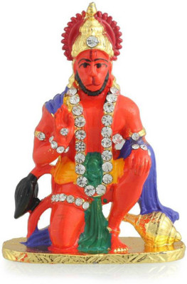 67% OFF on Swarnim Jewellers Hanuman Aashirwad Orange Prince Stone Stand Showpiece - 7.25 cm(Brass, Orange)