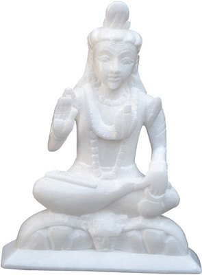 

Laxita White Marble Shiv Ji God Statue for home Decorative Showpiece - 15 cm(Stoneware, White)