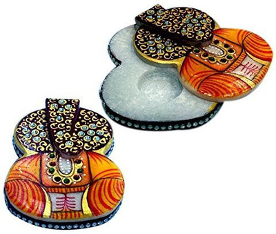 

Etsi Bitsi Marble Ganesha design Chopra Decorative Showpiece - 3 cm(Stoneware, Multicolor)