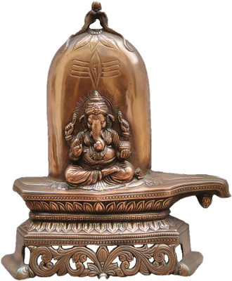 

JaipurCrafts Matel Wall Hanging Of Lord Ganesha With Shivling Decorative Showpiece - 35.56 cm(Aluminium, Brown)