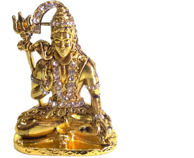 Swarnim Jewellers Lord Shiva Decorative Showpiece - 7.5 cm(Brass, Gold) Swarnim Jewellers Lord Shiva Decorative Showpiece - 7.5 cm(Brass, Gold)