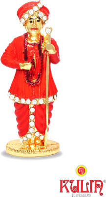 

Kulin Bapa Jalaram | Jalaram Bapa Idol For Home Decor | Car Dashboard | Gifting Decorative Showpiece - 7 cm(Gold Plated, Orange)