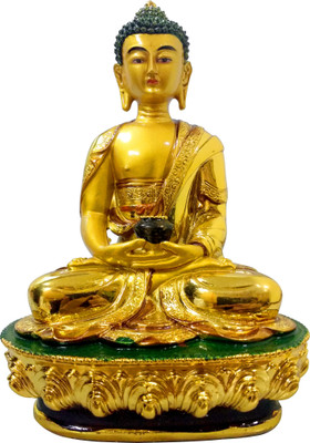 Starstell Golden Big Buddha Idol Figure Decorative Showpiece - 20 cm(Polyresin, Gold)