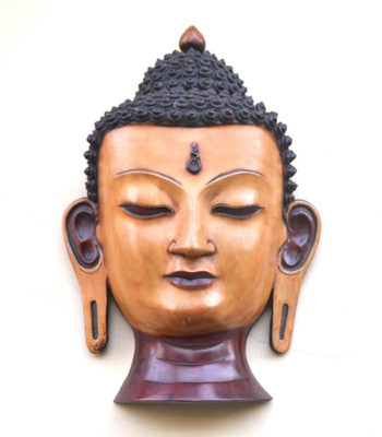 

Collectible India Large Buddha Wall Sculpture Face Hanging Decorative Showpiece - 37.5 cm(Polyresin, Multicolor)