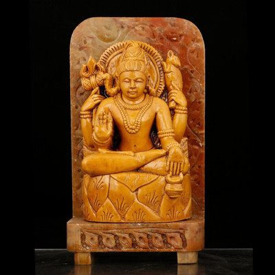 

Collectible India God Shiva Statue Stone Lord Hindu Idol Decorative Showpiece - 15 cm(Stoneware, Multicolor)