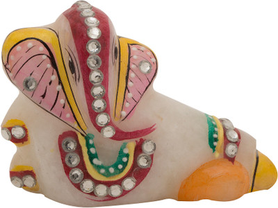 

Riddhi Siddhi Marble Seth Ganesha Decorative Showpiece - 3.3 cm(Stoneware, Multicolor)