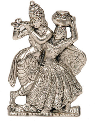 

Monil Lord Radha Krishna Antique White Metal Idol 311 Decorative Showpiece - 6 cm(Aluminium, Silver)