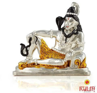 

Kulin Lord Shiva | Shiv Shankar God Idol for Car Dashboard | Home Decor | Gifting Decorative Showpiece - 7 cm(Gold Plated, Silver)