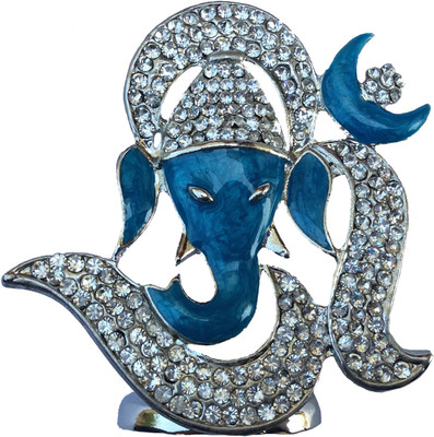 

B-Fashionable Om Ganesha Idol Decorative Showpiece - 6 cm(Nickel, Blue)