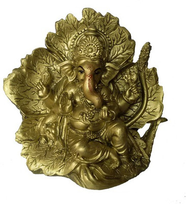 

Nilgiri Touch Lord Ganesha Decorative Showpiece - 12 cm(Polyresin, Gold)