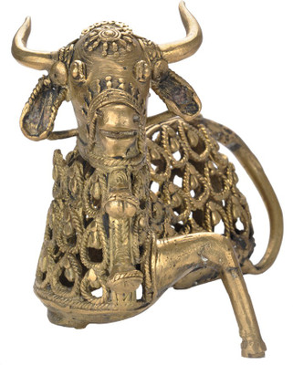 

Vidushi Dhokra Art Bell Metal Decorative Showpiece - 17 cm(Alloy, Yellow)