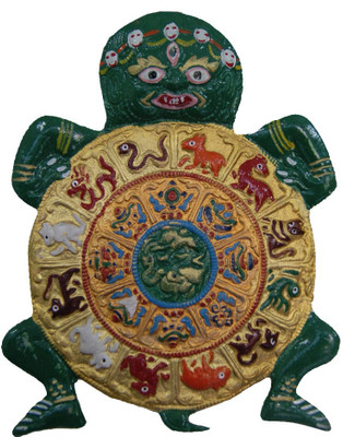 

Aaradhi Divya Mantra Feng Shui Tortoise Wall Hanging Decorative Showpiece - 17 cm(Aluminium, Multicolor)