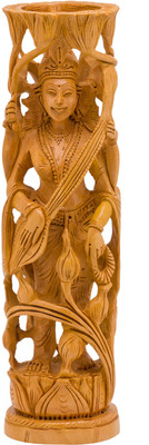 

Prachin Saraswathi 10 Round Doc Decorative Showpiece - 25 cm(Wooden, Brown)