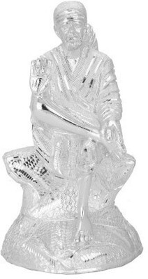 

DivyaMantra Lord Sai Baba Idol Decorative Showpiece - 25 cm(Aluminium, White)