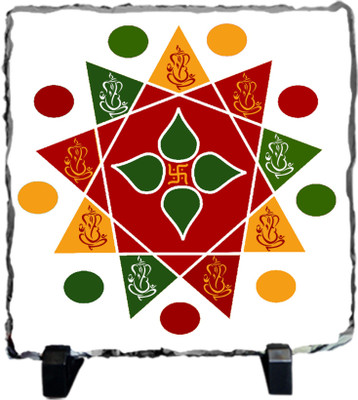 

Tied Ribbons Swastik and Ganesh Ji_ Spreading Happiness_Special gift_Religious and Traditional_ Exclusive Home decoration for Diwali Decorative Showpiece - 19.8 cm(Stoneware, Multicolor)