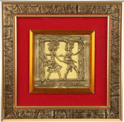 

Hastkala Decorative Showpiece - 15.24 cm(Gold Finish, Red)