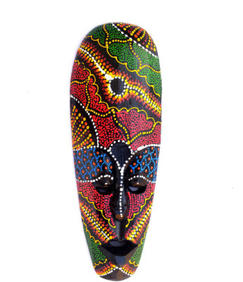 

Art Godaam Coloured figure mask Decorative Showpiece - 30 cm(Wooden, Multicolor)