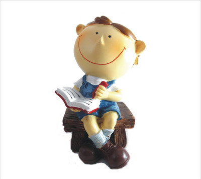 

Amazin Boy Happy Writing - New Arrival Decorative Showpiece - 13 cm(Polyresin, Multicolor)