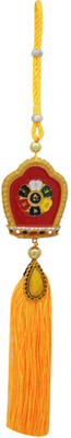 

DivyaMantra Tibetan Buddhism kalachakra symbol hanging Decorative Showpiece - 36 cm(Aluminium, Orange)