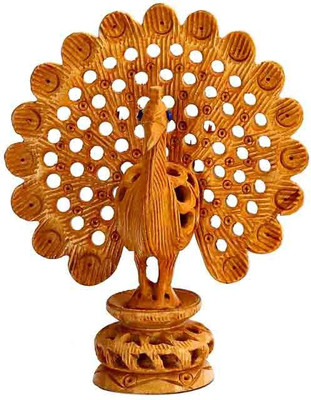 

ByCue Peacock Decorative Showpiece - 7.5 cm(Wooden, Brown)