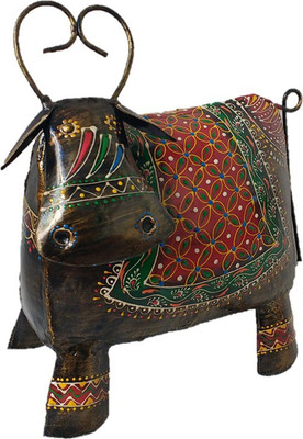 

Sancheti Ar Metallic Cow Decorative Showpiece - 23 cm(Iron, Multicolor)