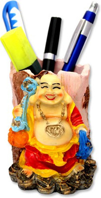

7 Ocean Laughing Buddha Pen Holder Decorative Showpiece - 10 cm(Polyresin, Multicolor)